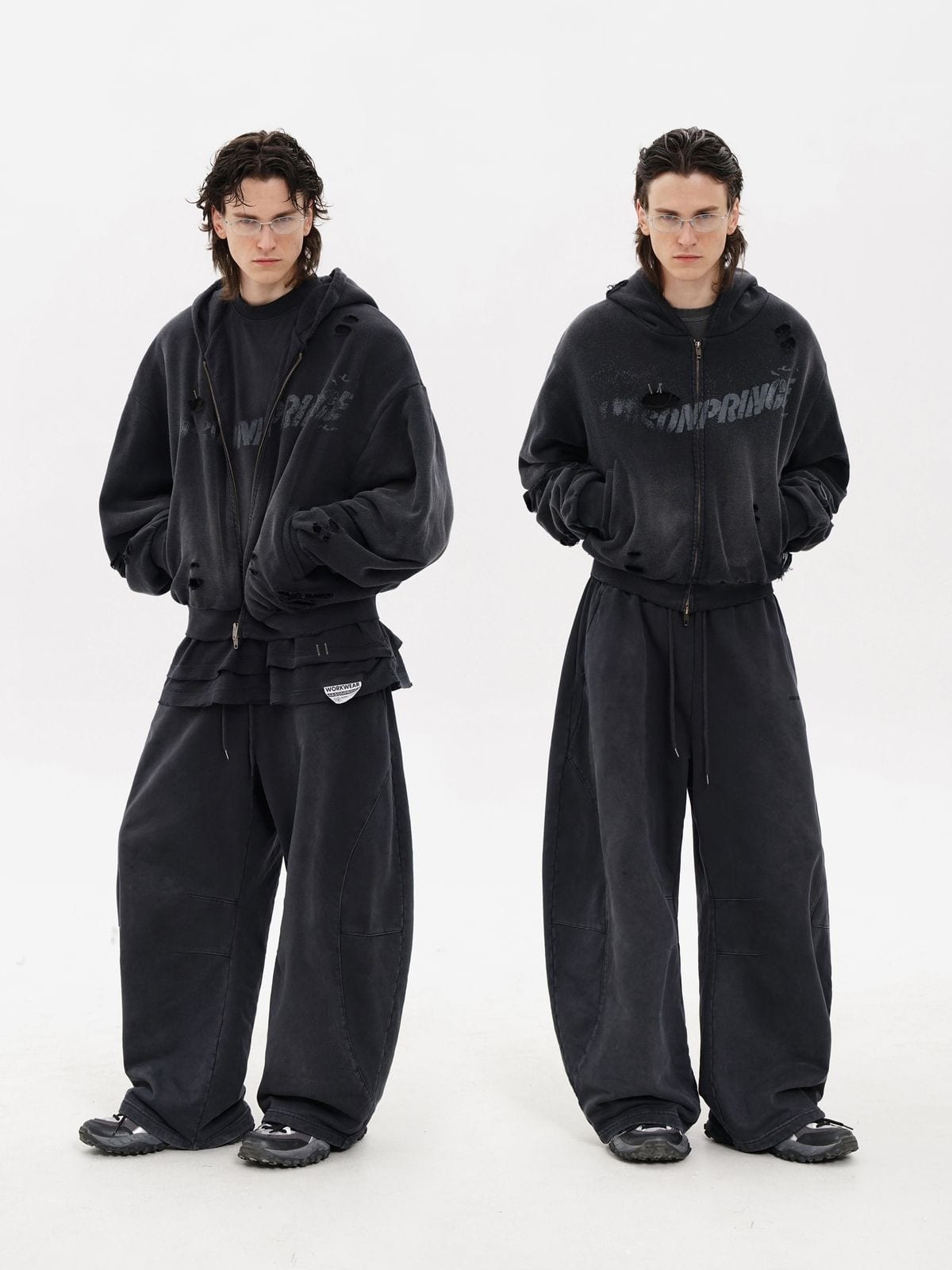 MasonPrince Double Layer Paint Font Top in 大版 - On Model