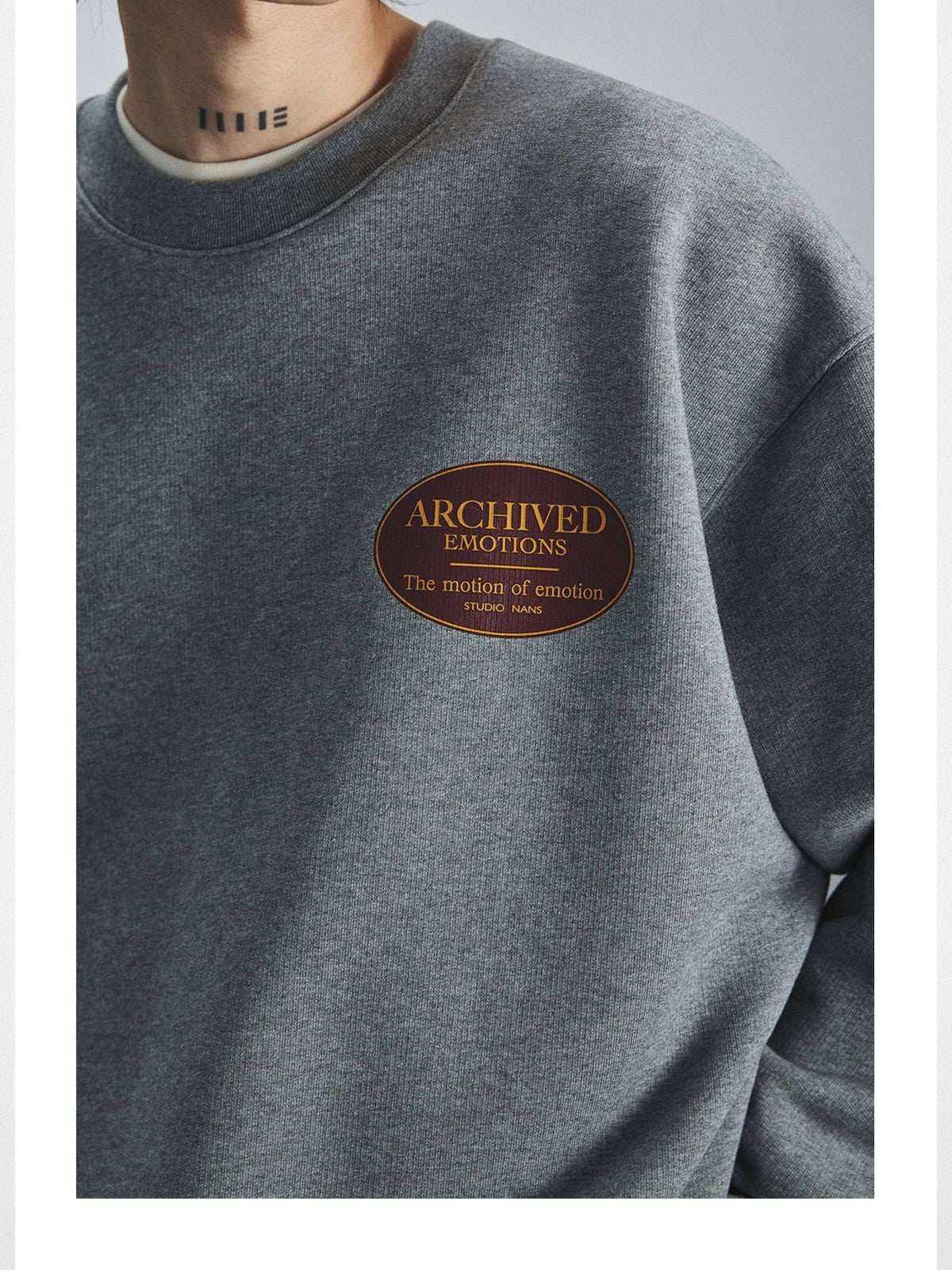 NANS Heavyweight Cotton Terry Crewneck in Gray - On Model