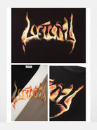 LOSTCTRL Flame Logo Heavy Cotton T Shirt in Black - Detail