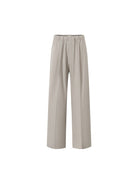 ROYA Wide Leg Wool Blend Trousers in Beige