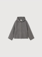 ROYA Cashmere Wool Hooded Short Coat in Gray