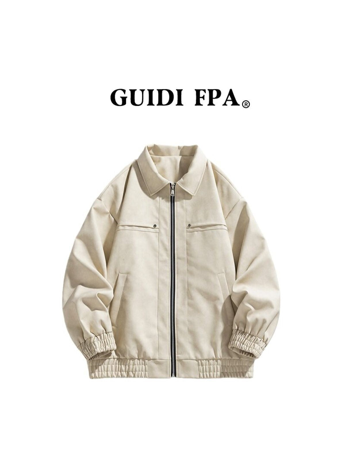 FPA Store Faux Leather Zip Jacket in Cream