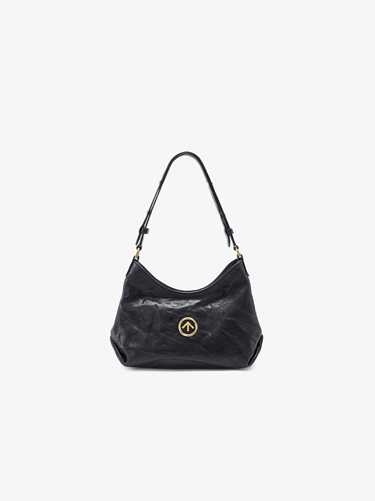 Grotto Vegetable Tanned Sheepskin Mini Hobo in Black