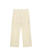 Simple Project Crochet Lace Straight Leg Trousers in White