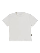 Simple Project Cotton Blend Asymmetric Seam Tee in White