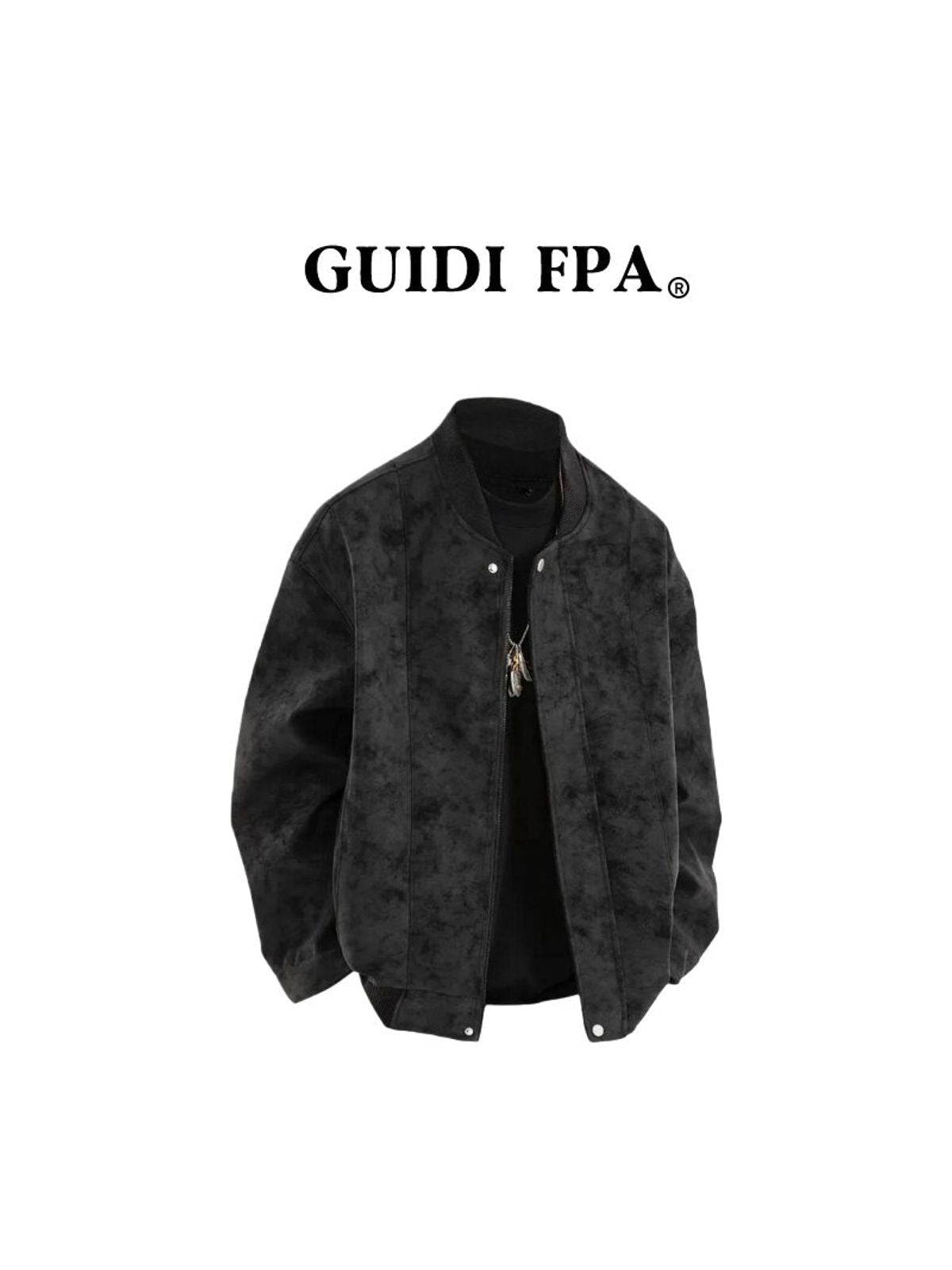 FPA Store Padded Faux Suede Bomber in Black