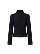 Alright then Textured Cotton Biker Jacket in Black