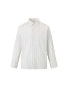 ROYA Hidden Placket Pinstripe Shirt in Black