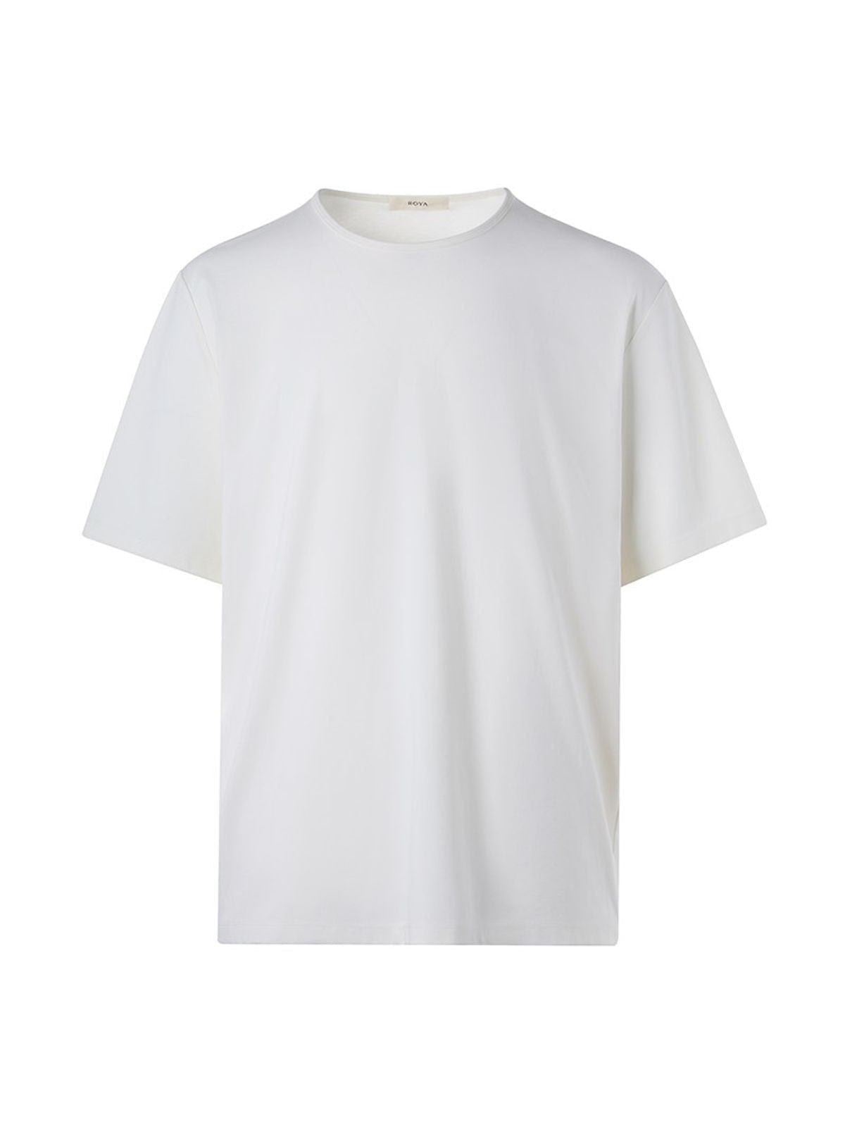 ROYA Textured Modal Wool Ponte T Shirt in White