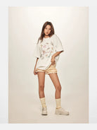 BeerBro Retro Graphic Print T Shirt in White - On Model