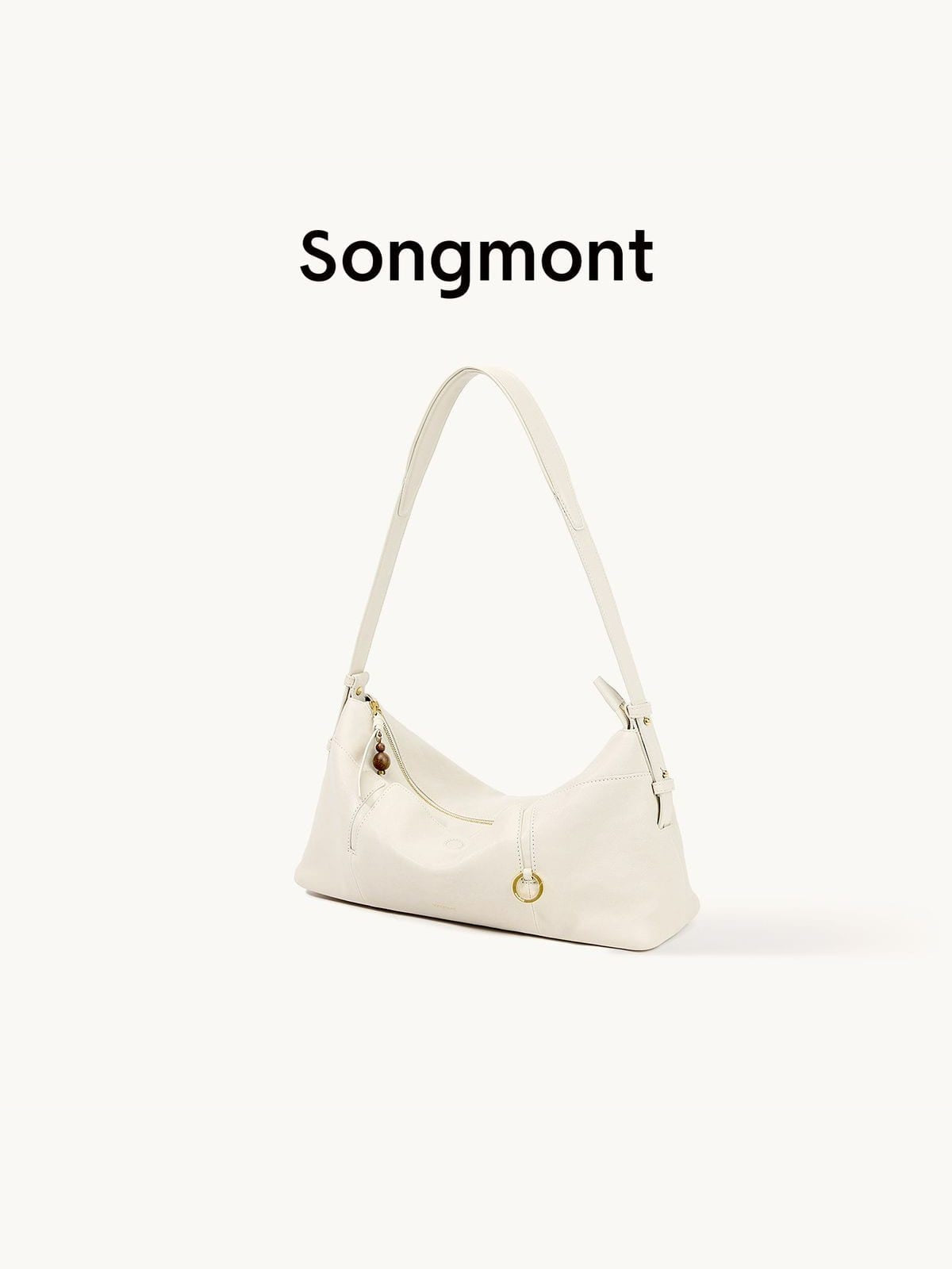 Songmont Vegetable Tanned Lambskin Pillow Hobo in Cream
