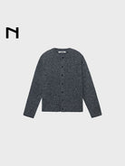 NANS Melange Merino Wool Cardigan in Gray