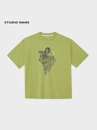 NANS 300g Cotton Graphic T Shirt in Green