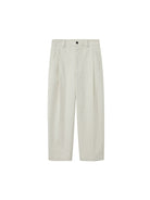 Nans Pleated Corduroy Cropped Trousers in White