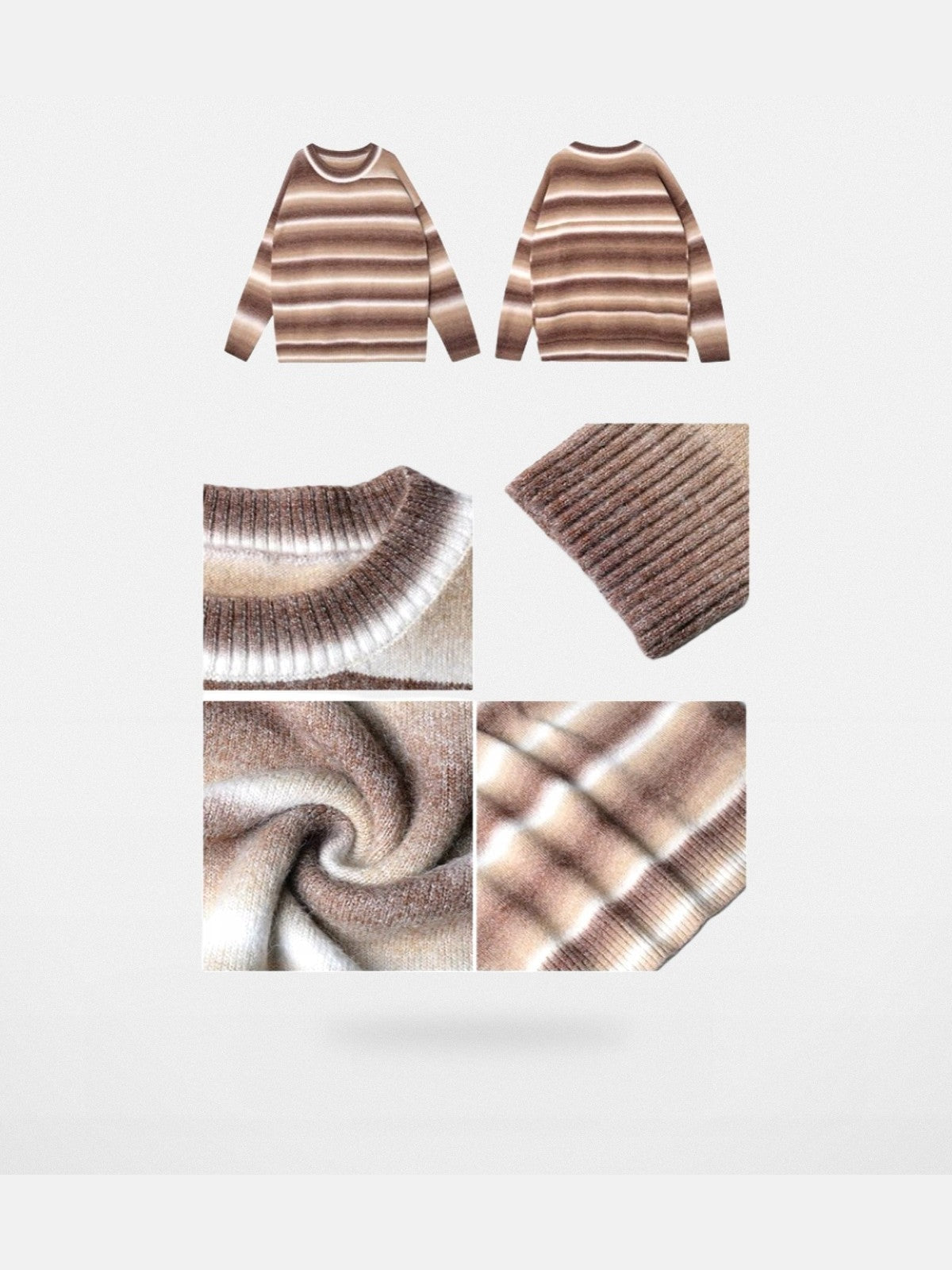 BeerBro Gradient Striped Knit Sweater in Brown