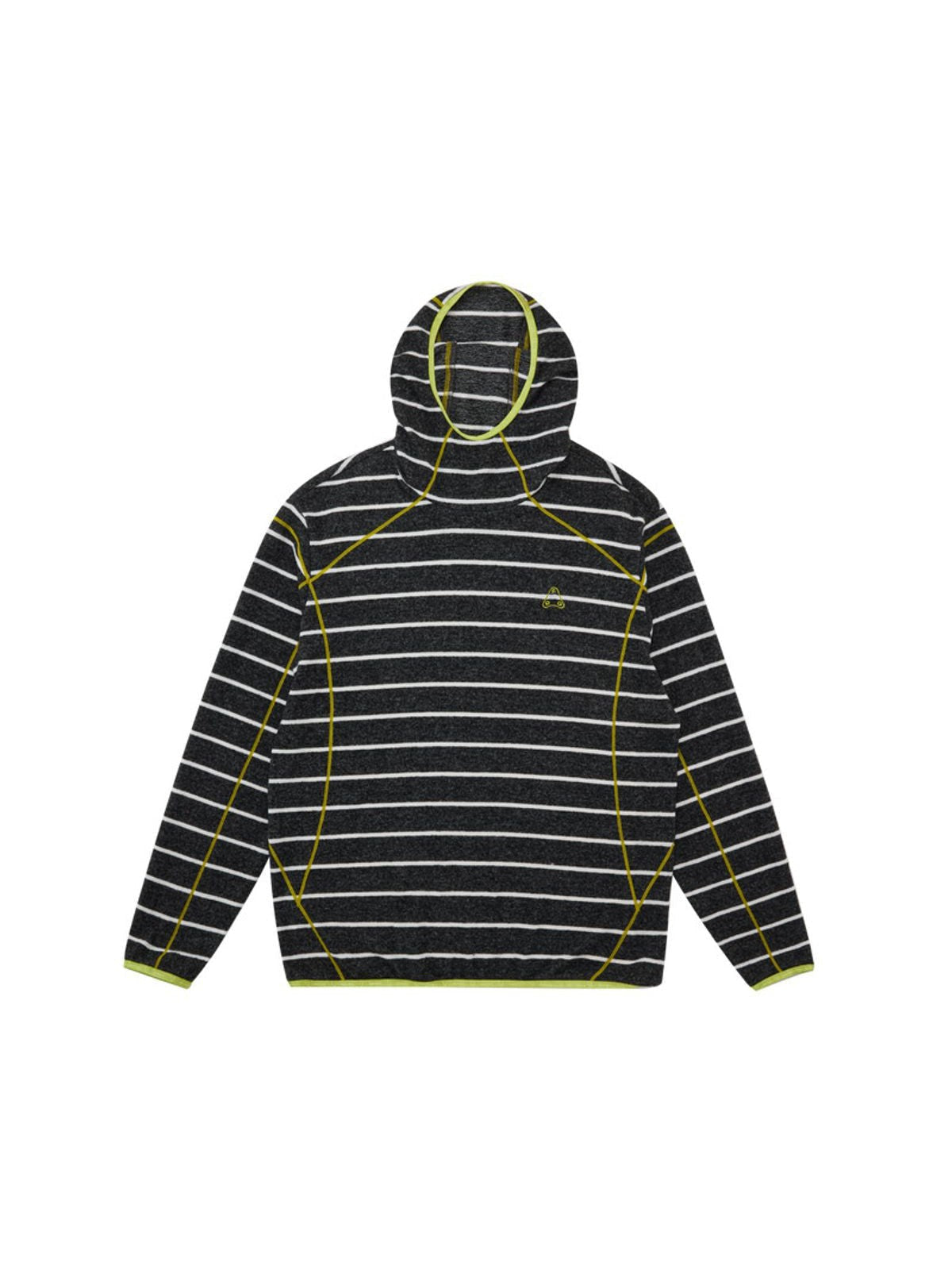FPA Striped High Neck Hoodie in Gray