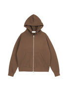 Simple Project Air Layer Zip Up Hoodie in Brown