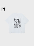 Nans Hand Distressed Graphic Cotton Tee in White
