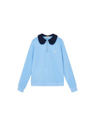 SHUSHUTONG Peter Pan Collar Half Zip Sweatshirt in Sky Blue