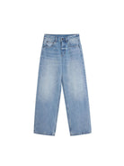 alright then Faded Mid Low Rise Straight Jeans in Blue