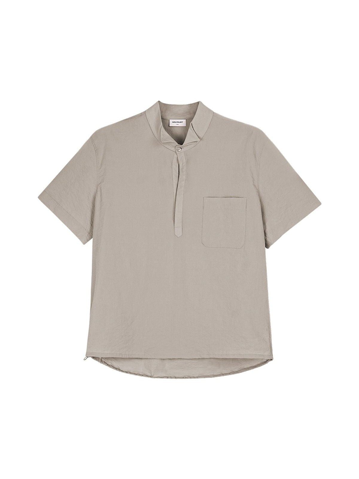 Simple Project Half Placket Nylon Shirt in Beige