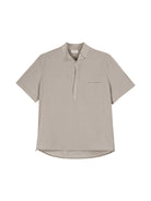 Simple Project Half Placket Nylon Shirt in Beige