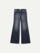 PUKI 12oz Vintage Wash Micro Flare Jeans in Navy