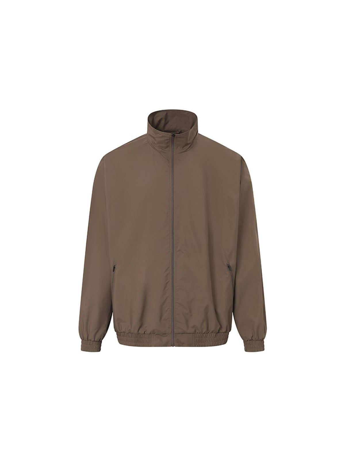 ROYA Stand Collar Tech Coach Jacket in Brown