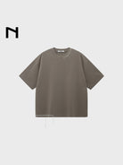 NANS Hand Stitched Fringe Oversized Tee in Beige