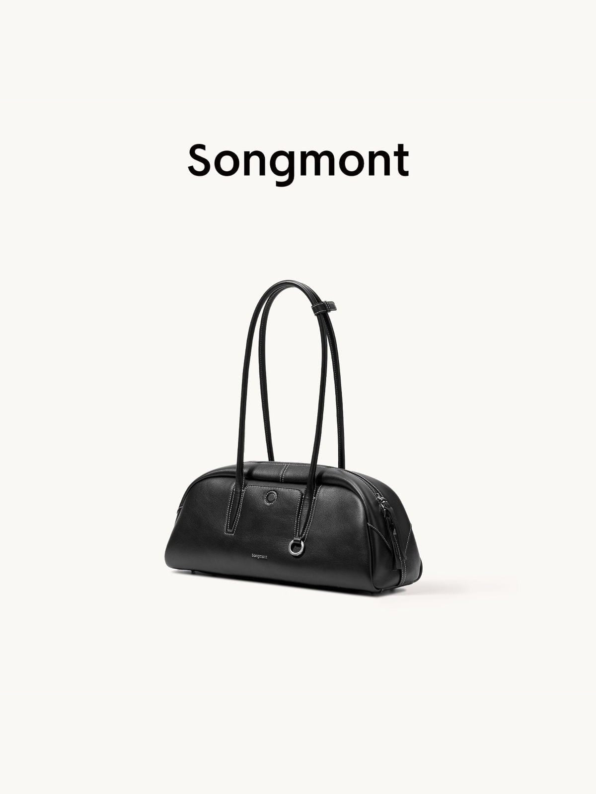 Songmont Leather Bowling Bag in Black