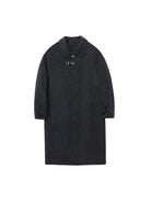 NANS Metal Buckle Wool Balmacaan in Gray