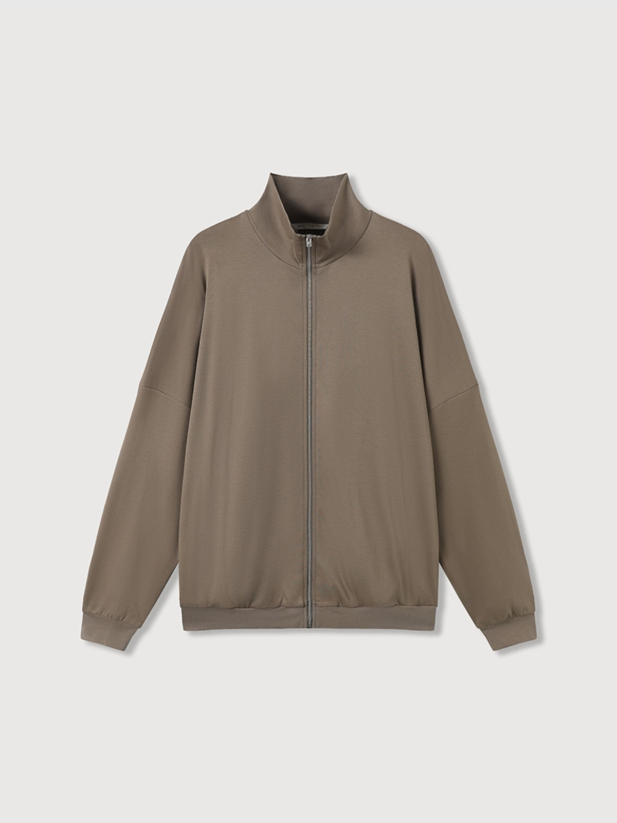 ROYA Liquid Ammonia Pima Cotton Zip Jacket in Beige