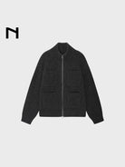 NANS Heavyweight Alpaca Blend Zip Cardigan in Gray