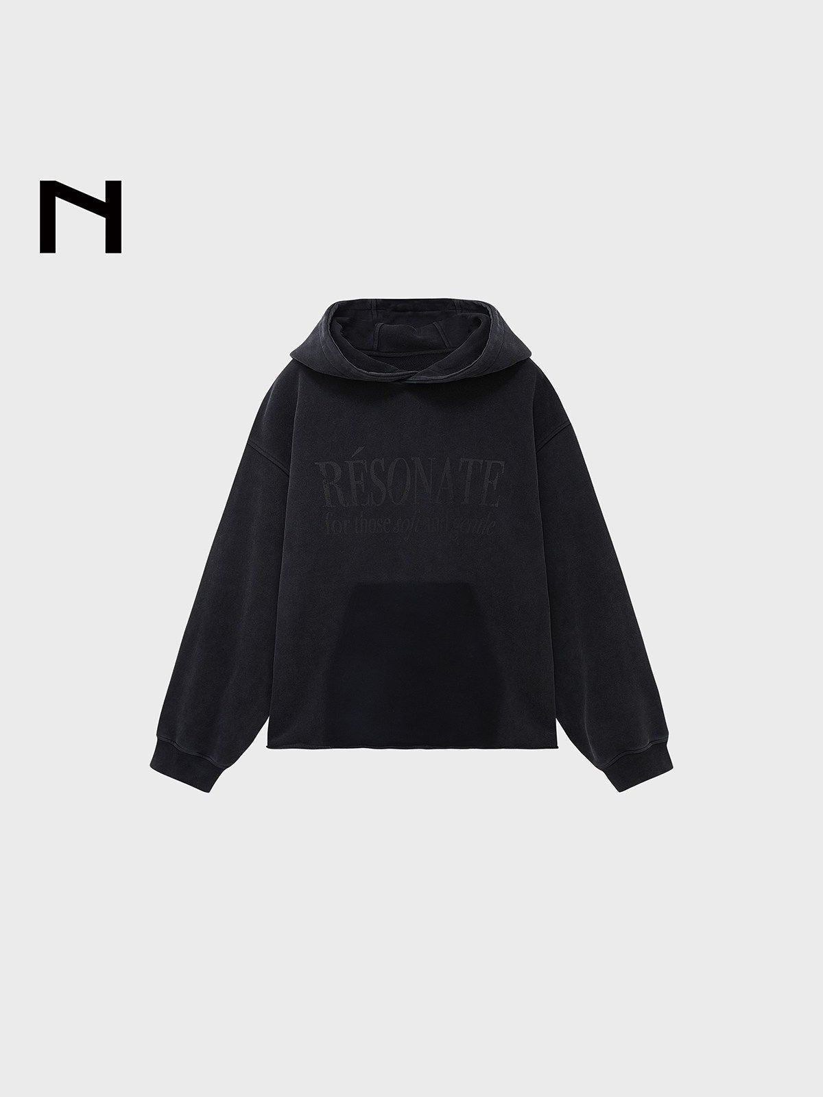 NANS Heavyweight Faded Graphic Hoodie in Gray