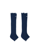 SHUSHUTONG Logo Embroidered Lambswool Leg Warmers in Light Blue
