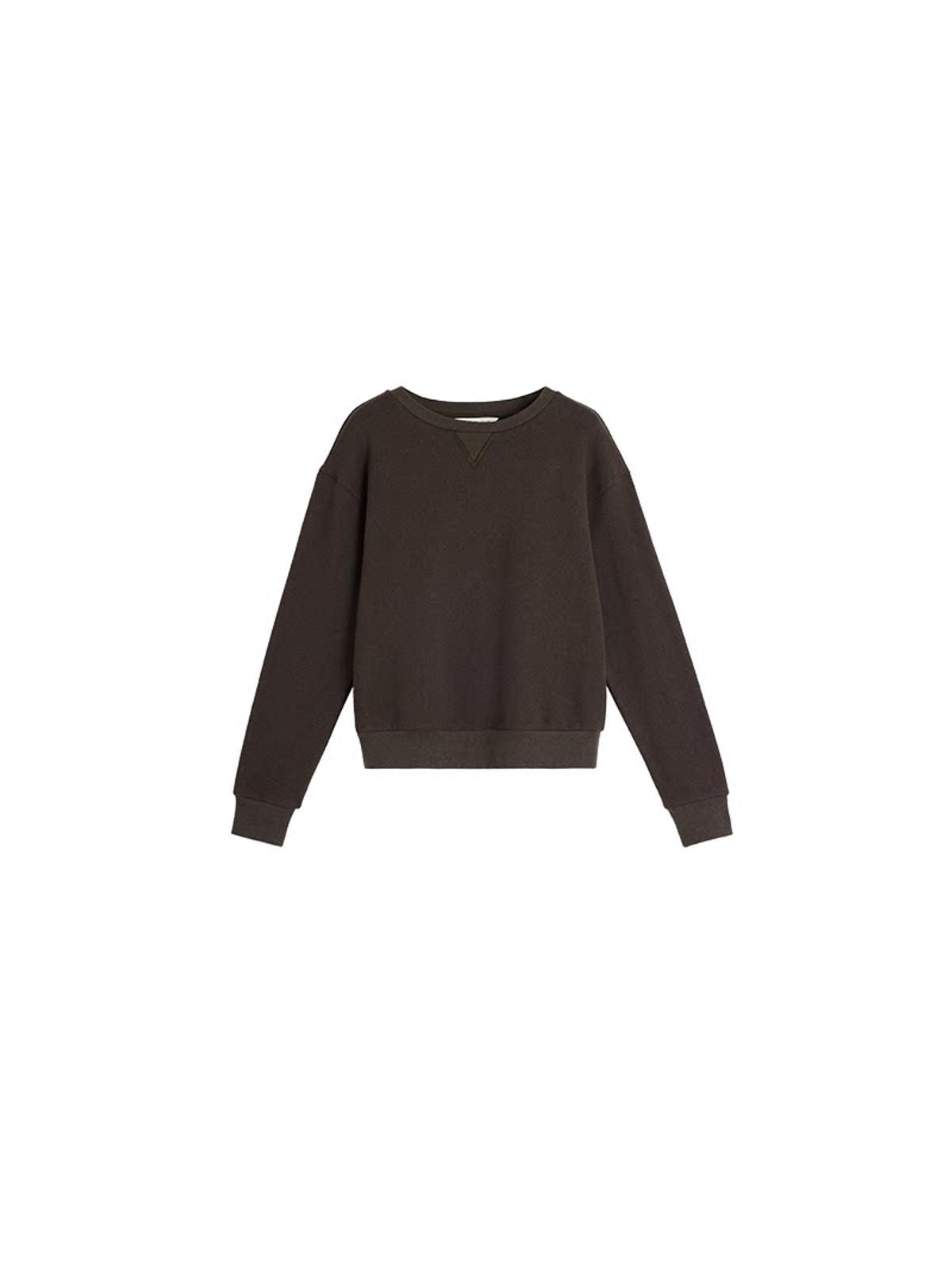 alright then Cotton Hemp Boat Neck Sweatshirt in Brown