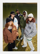 MEDM Embroidered Down Puffer Jacket in Gray - Lifestyle