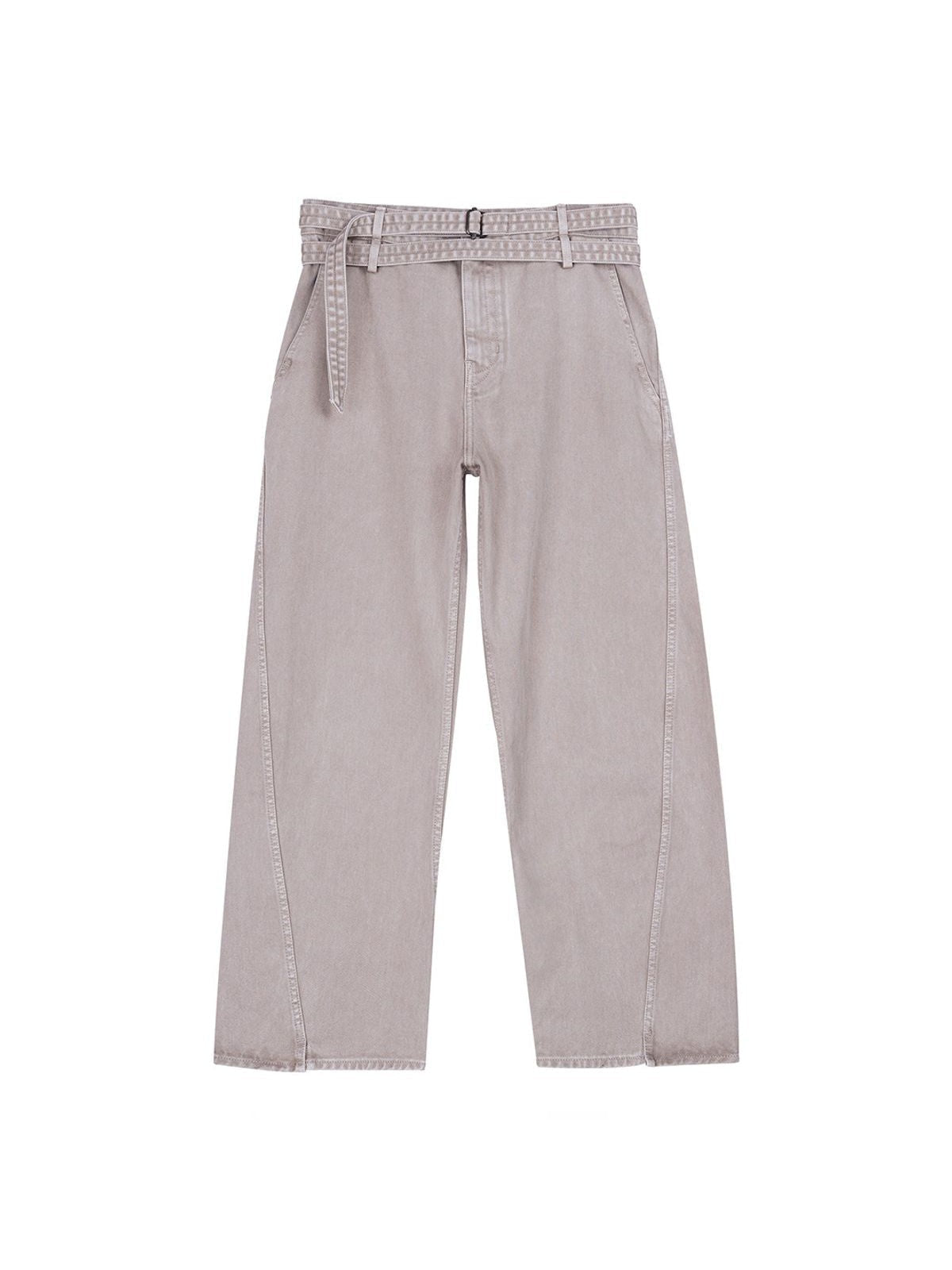 Simple Project Belted Twisted Leg Jeans in Purple