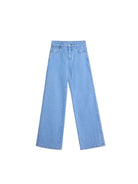 Alright Then Textured Wide Leg Jeans in Blue