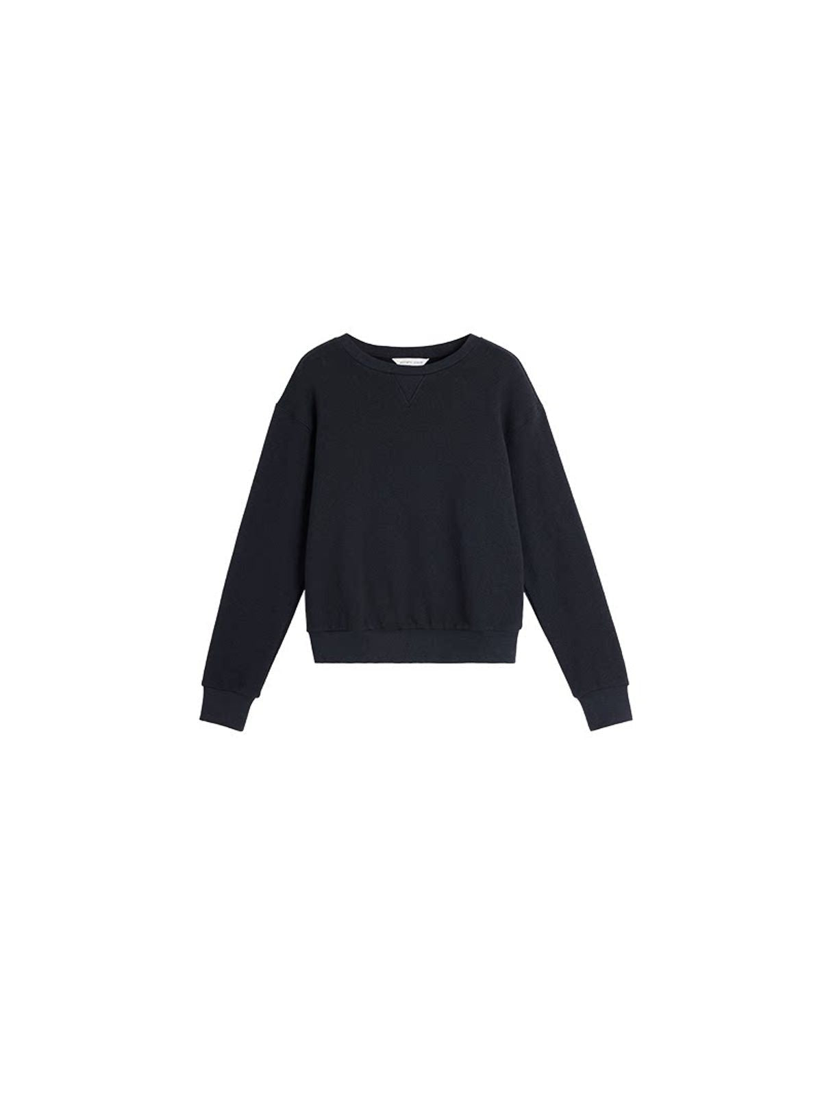 alright then Cotton Hemp Boat Neck Sweatshirt in Navy Blue
