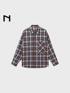 NANS Brushed Gradient Plaid Shirt in Brown