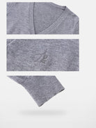 ARISEISM Cropped V Neck Cardigan Neck Tie in Gray - Detail