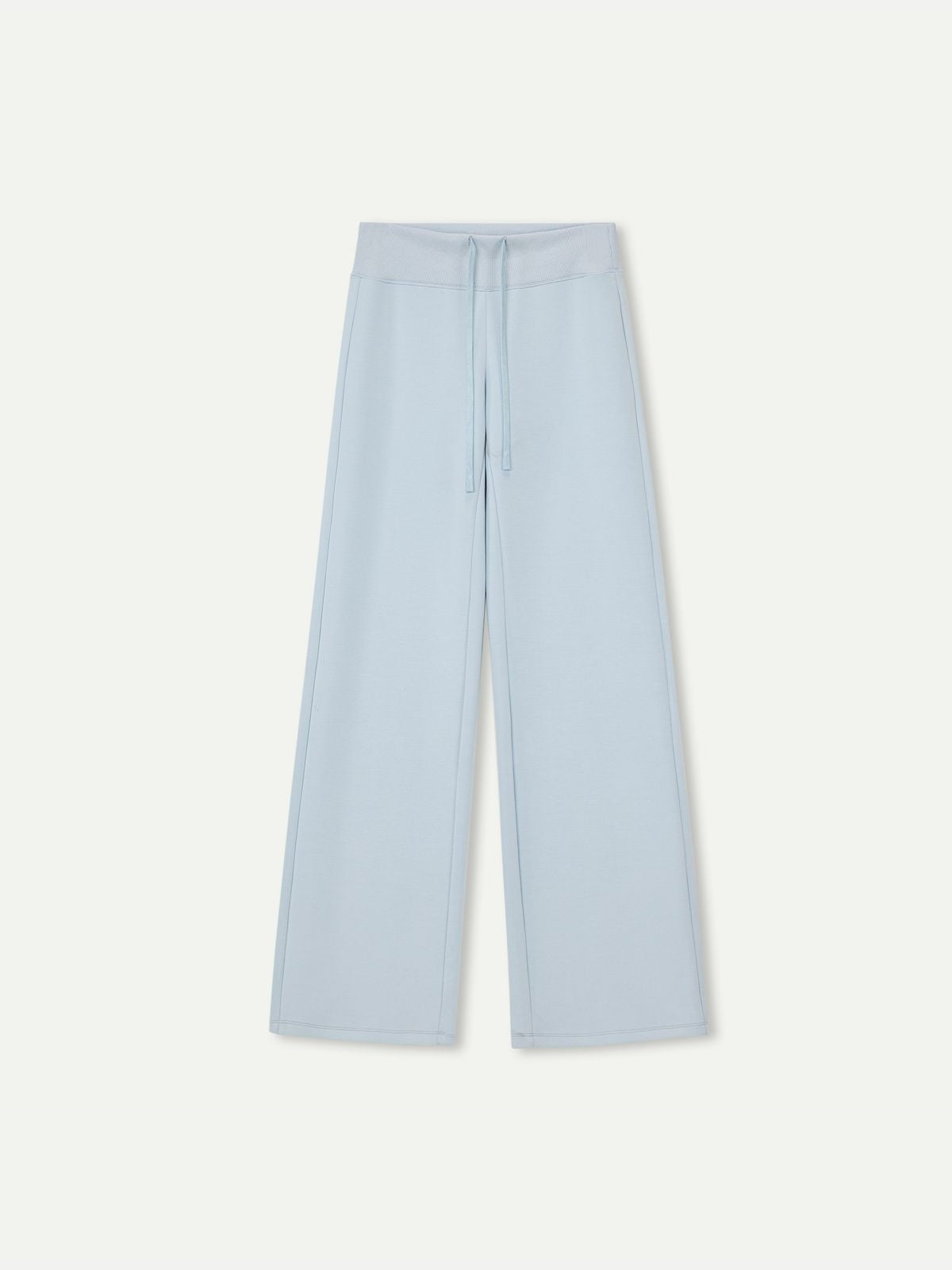 PUKI Lyocell Wide Leg Drawstring Trousers in Sky Blue