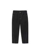 NANS Fleece Lined Offset Seam Jeans in Black