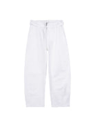 Simple Project Twisted Belt Curved Leg Pants in White