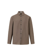 ROYA Australian Merino Wool Blend Shirt in Beige