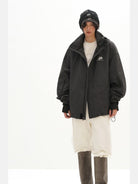 MasonPrince Waterproof Soft Shell Parka in Black - On Model