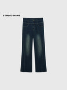 NANS Vintage Wash Micro Flare Jeans in Denim