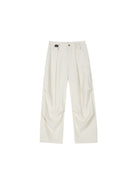 MEDM Wide Leg Corduroy Parachute Pants in White