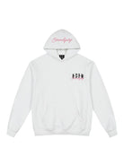 MEDM Embroidered Logo Fleece Hoodie in White